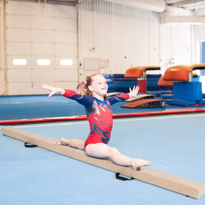 7 Feet Folding Portable Floor Balance Beam with Handles for Gymnasts-Blue