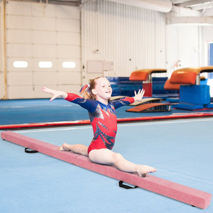 7 Feet Folding Portable Floor Balance Beam with Handles for Gymnasts-Blue