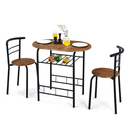 3-Piece Space-Saving Bistro Set for Kitchen and Apartment