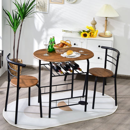 3-Piece Space-Saving Bistro Set for Kitchen and Apartment