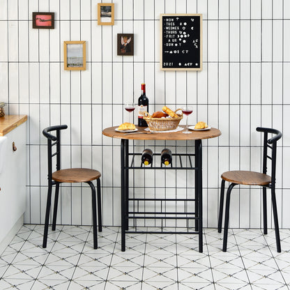 3-Piece Space-Saving Bistro Set for Kitchen and Apartment