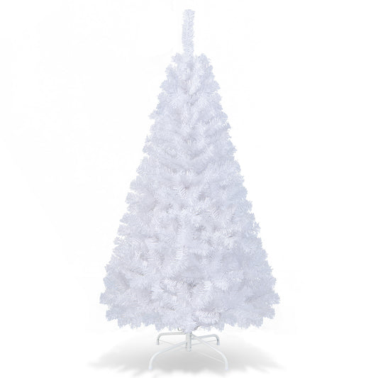 5 ft White Artificial PVC Christmas Tree with Solid Metal Stand-5 ft