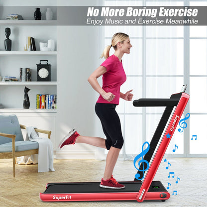 2.25HP 2 in 1 Folding Treadmill with APP Speaker Remote Control-Black