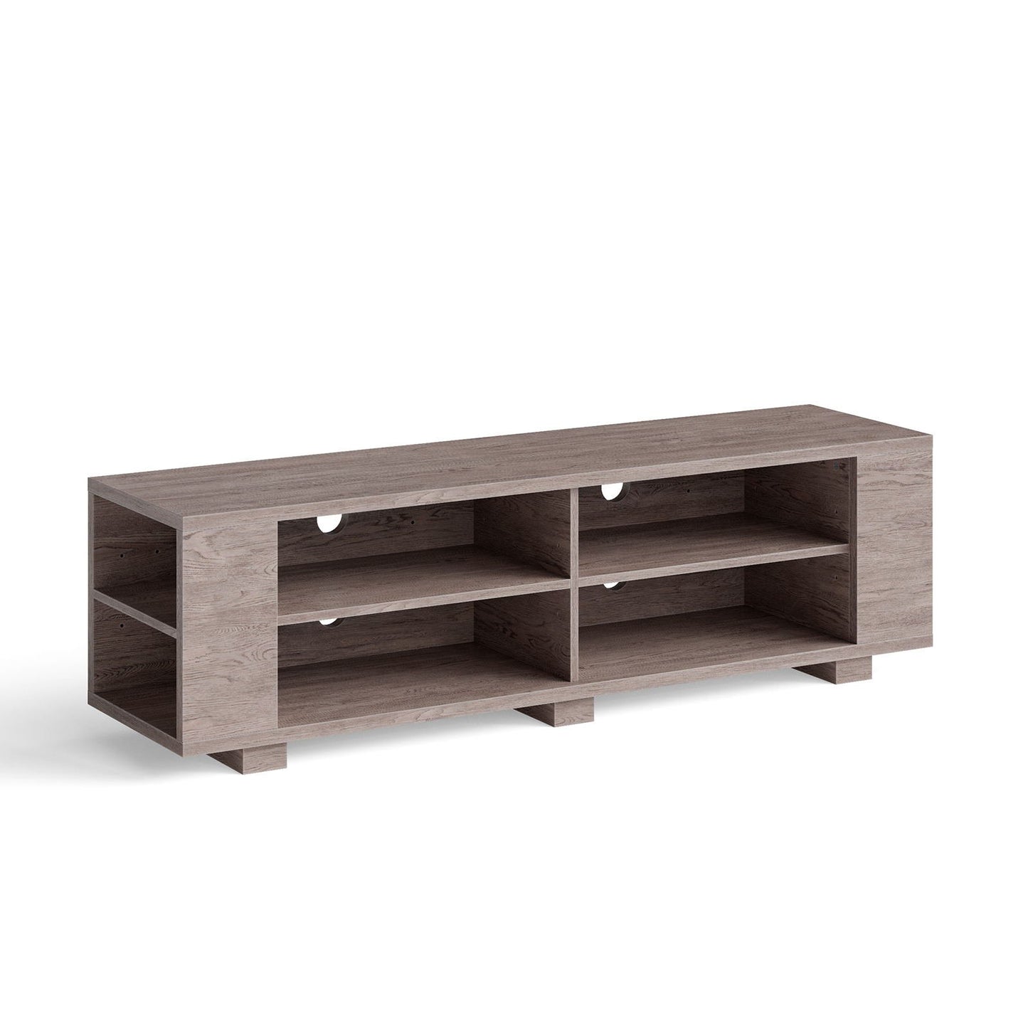 59 Inch Console Storage Entertainment Media Wood TV Stand-Black