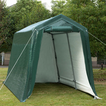 Outdoor Carport Shed with Sidewalls and Waterproof Ripstop Cover-7 x 12 ft