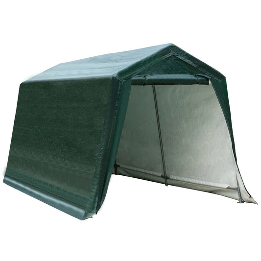 Outdoor Carport Shed with Sidewalls and Waterproof Ripstop Cover-8 x 14 ft
