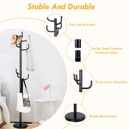 Metal Coat Rack Stand with 8 Sturdy Hooks and Metal Base - Direct by Wilsons Home Store