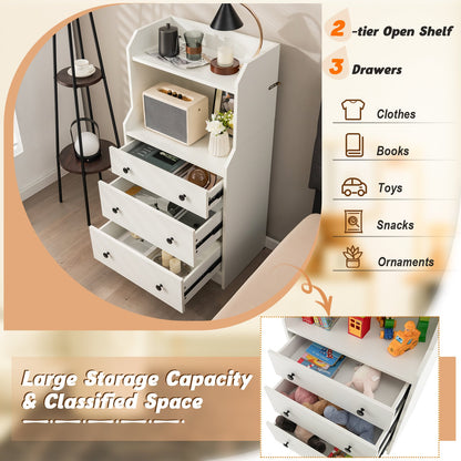 Modern Storage Dresser with Anti-toppling Device-Black