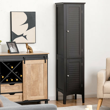 Freestanding Bathroom Storage Cabinet for Kitchen and Living Room-Black