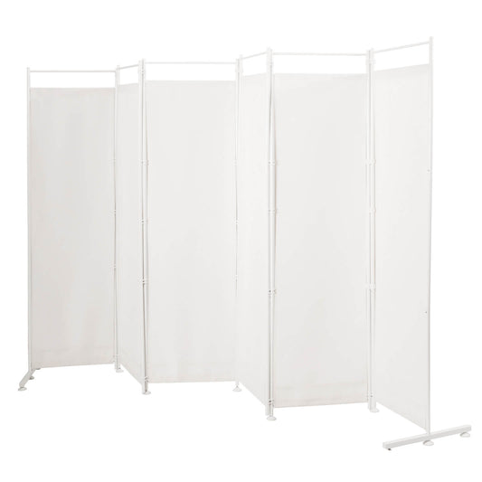 6-Panel Room Divider Folding Privacy Screen-White