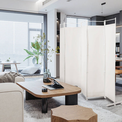 6-Panel Room Divider Folding Privacy Screen -Black