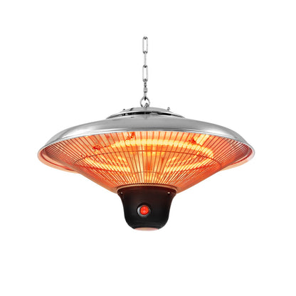 1500W Electric Hanging Ceiling Mounted Infrared Heater with Remote Control-Black