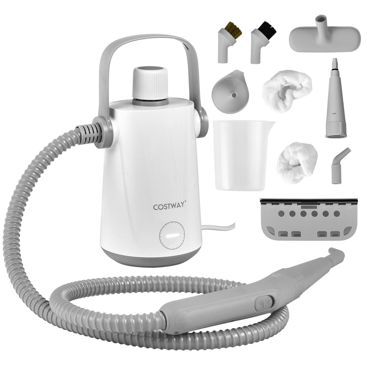 1000W Multifunction Portable Hand-held Steam Cleaner with 10 Accessories-Gray