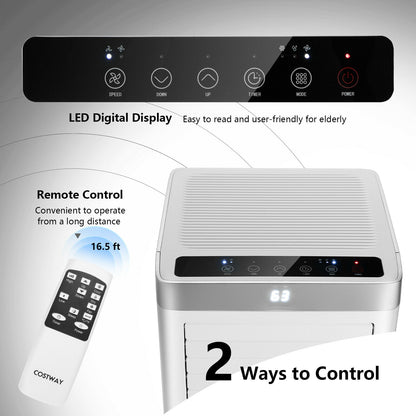 8000 BTU 3-in-1 Portable Air Conditioner with Remote Control-White