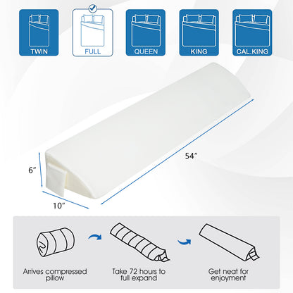 Full Size/Queen Size Bed Wedge Pillow Gap Filler with Side Pocket Bed-Full Size