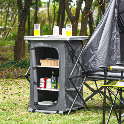 Folding Pop-Up Cupboard Compact Camping Storage Cabinet with Bag-L