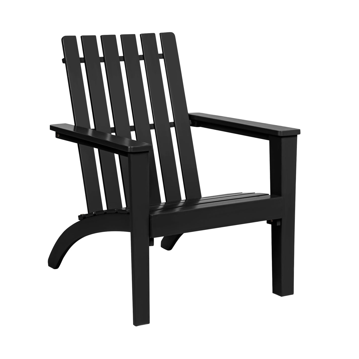 Outdoor Durable Patio Acacia Wood Adirondack Lounge Armchair-Black