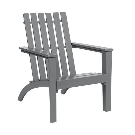 Outdoor Durable Patio Acacia Wood Adirondack Lounge Armchair-Gray