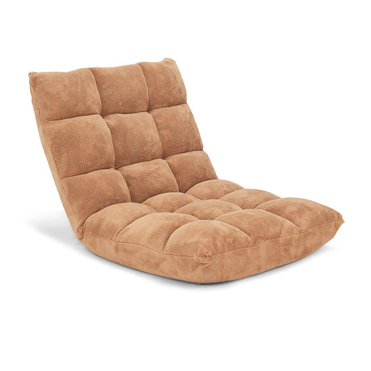 Adjustable 14-position Cushioned Floor Chair-Beige