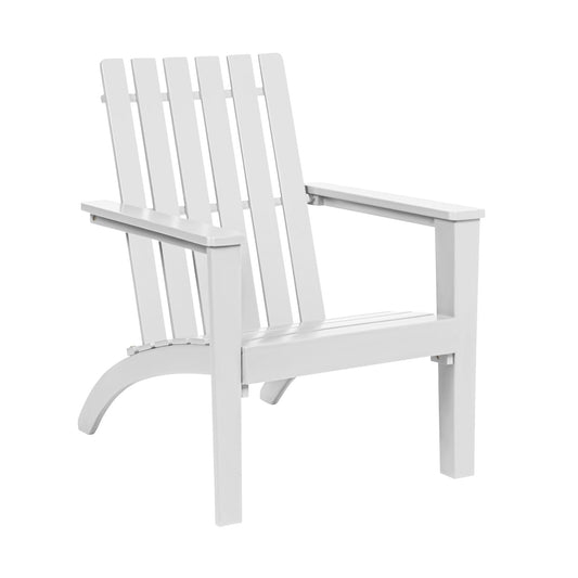 Outdoor Durable Patio Acacia Wood Adirondack Lounge Armchair-White