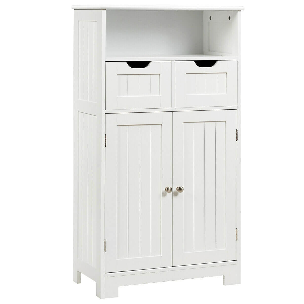 Bathroom Wooden Side Cabinet  with 2 Drawers and 2 Doors-Black