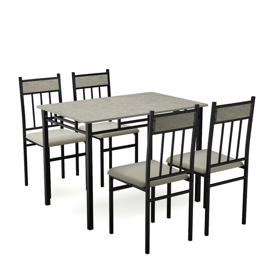 5 Pieces Faux Marble Dining Set Table with Solid Steel Frame - Direct by Wilsons Home Store