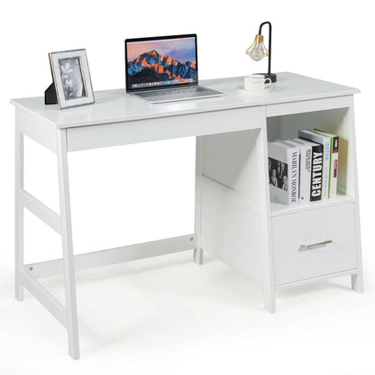 47.5 Inch Modern Home Computer Desk with 2 Storage Drawers-Black