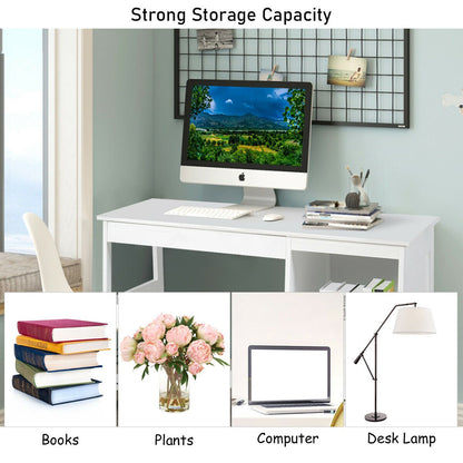 47.5 Inch Modern Home Computer Desk with 2 Storage Drawers-Black
