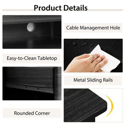 PC Laptop Writing Computer Desk -Black - Direct by Wilsons Home Store