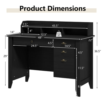 PC Laptop Writing Computer Desk -Black - Direct by Wilsons Home Store