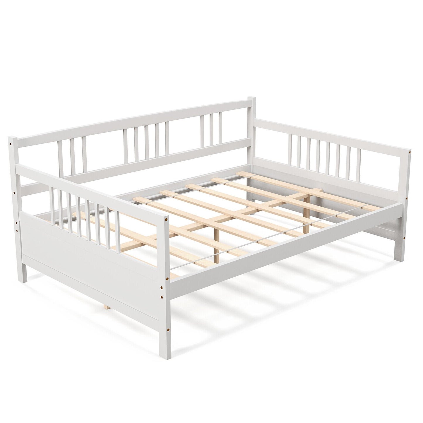 Daybed Frame with Guardrails Full Size-Brown
