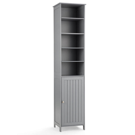 72 Inches Free Standing Tall Floor Bathroom Storage Cabinet-Gray