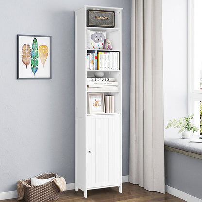72 Inches Free Standing Tall Floor Bathroom Storage Cabinet-White