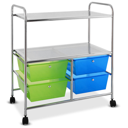 4 Drawers Rolling Storage Cart-Blue & Green - Direct by Wilsons Home Store