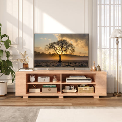 Modern TV Stand Wood Storage Console Entertainment Center-Natural
