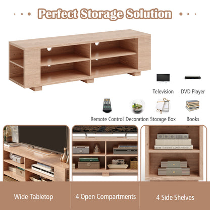 Modern TV Stand Wood Storage Console Entertainment Center-Natural