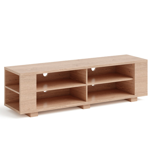 Modern TV Stand Wood Storage Console Entertainment Center-Natural