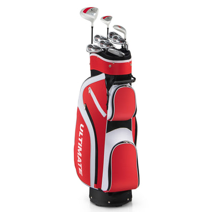 10 Pieces Ladies Complete Golf Club Set with Alloy Driver-Red