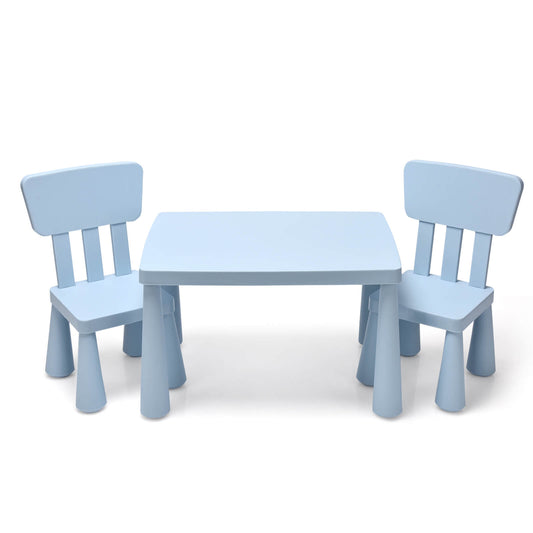 3 Pieces Toddler Multi Activity Play Dining Study Kids Table and Chair Set-Blue
