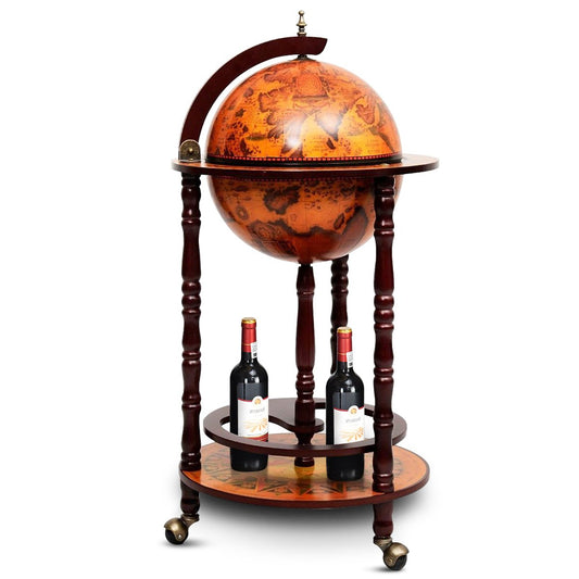16th Century Wood Globe Wine Bar Stand - Direct by Wilsons Home Store