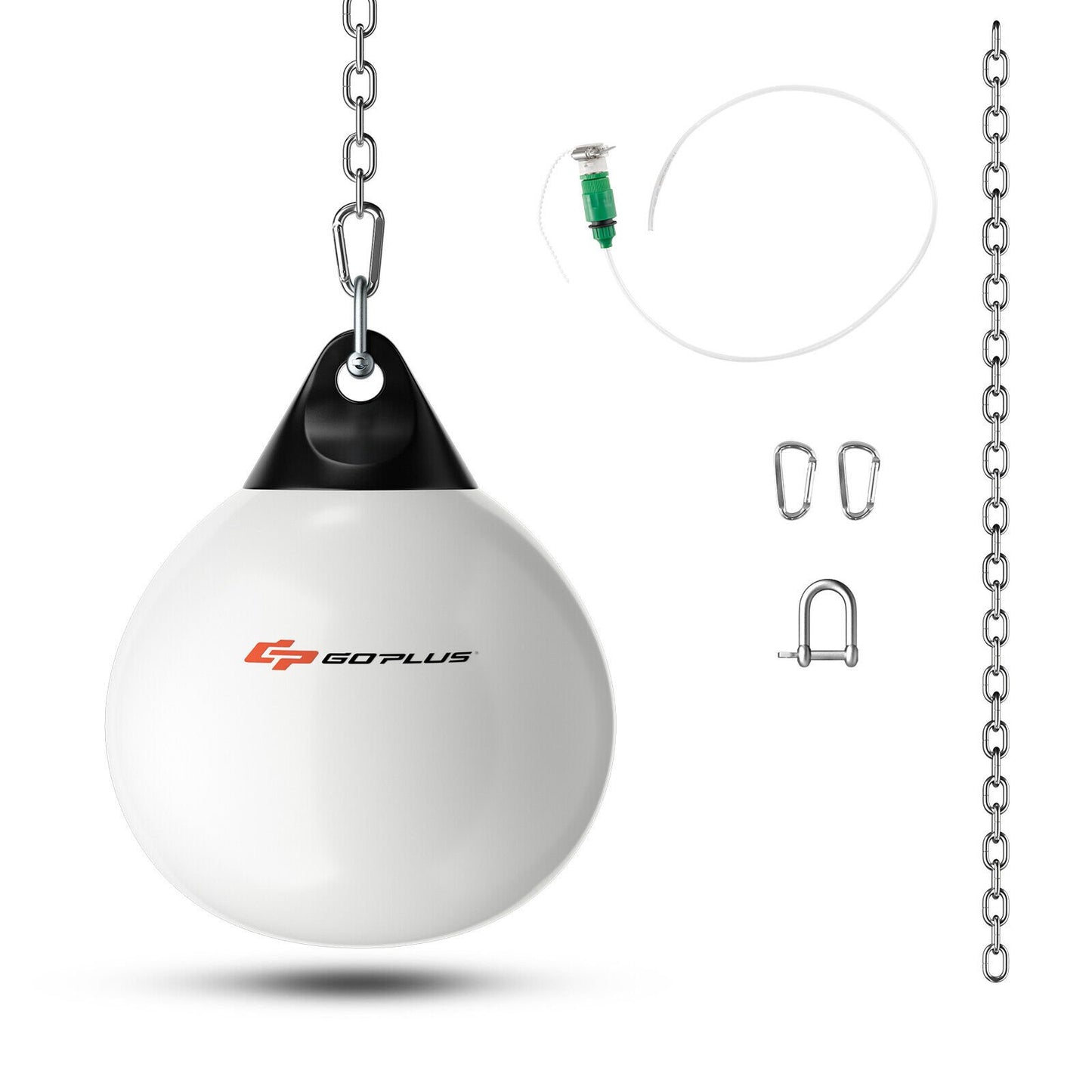 18 Inch 110 Pound Heavy Punching Water Aqua Bag with Adjustable Metal Chain-Black