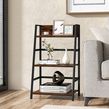 3-Tier Ladder Industrial Bookshelf