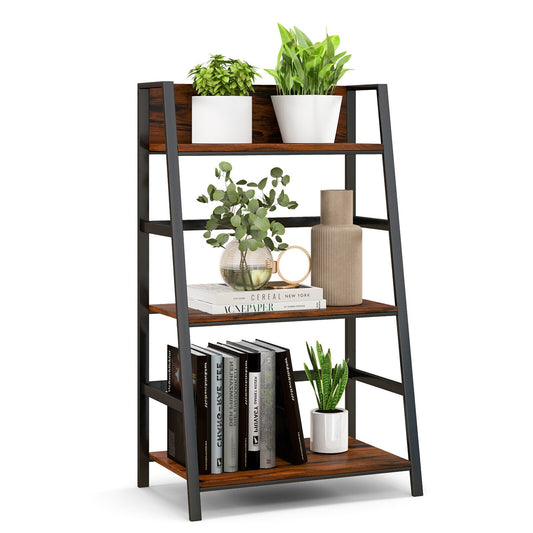 3-Tier Ladder Industrial Bookshelf