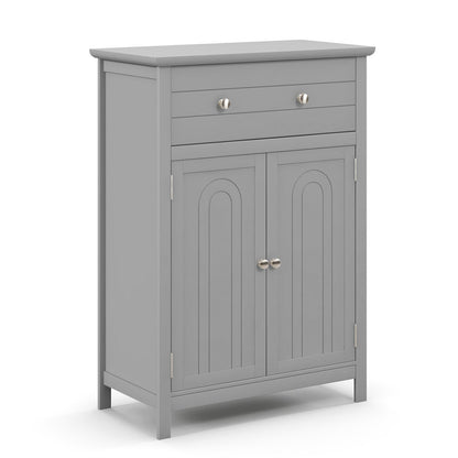 2-Door Freestanding Bathroom Cabinet with Drawer and Adjustable Shelf-Black