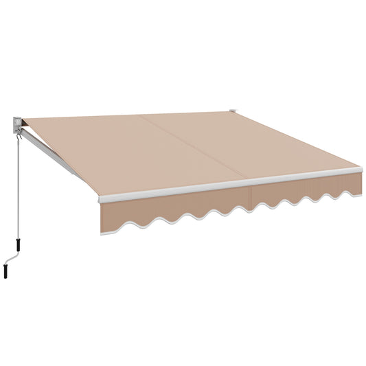 8FT × 6.5FT Retractable Aluminum Patio Sun Awning-Beige