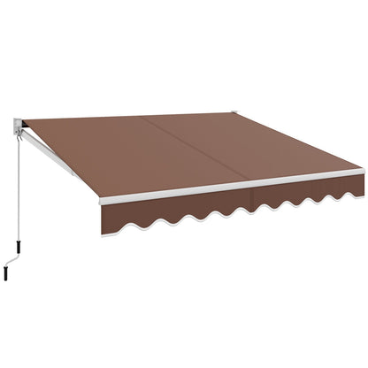 8FT × 6.5FT Retractable Aluminum Patio Sun Awning-Beige