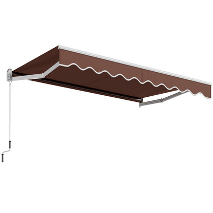 8 x 6.6 Feet Patio Retractable Awning withManual Crank Handle-Coffee