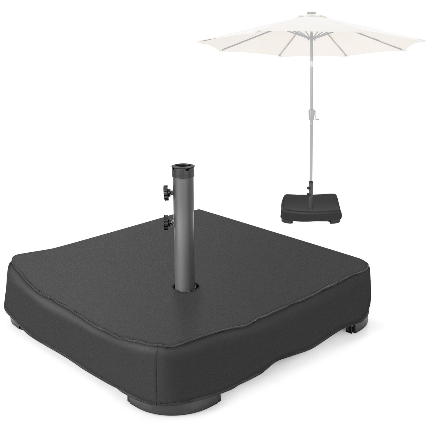 Fillable Umbrella Base with 2 Sandbags and Dust-proof Cover