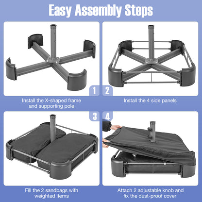 Fillable Umbrella Base with 2 Sandbags and Dust-proof Cover