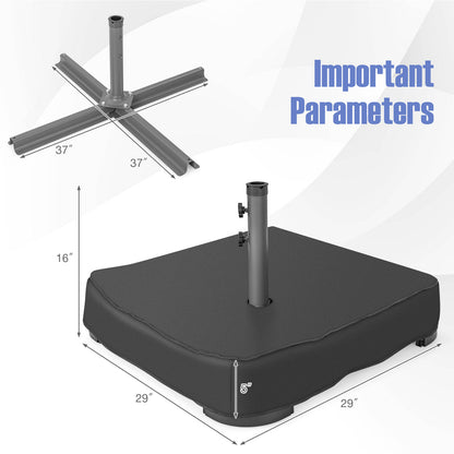 Fillable Umbrella Base with 2 Sandbags and Dust-proof Cover